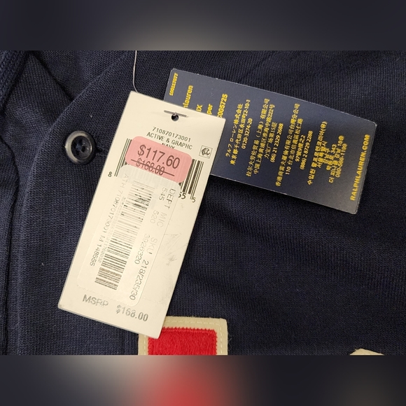 Polo Ralph Lauren Men's Navy Logo Graphic Baseball Hooded T-Shirt Size M - Picture 11 of 15